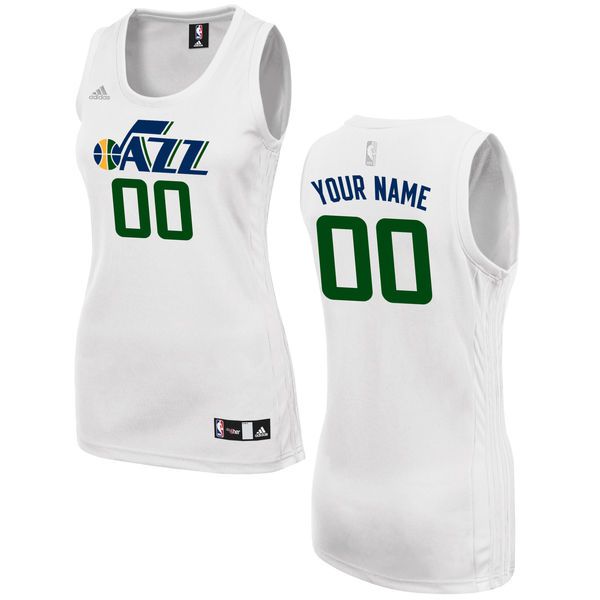 Women Utah Jazz Adidas White Custom Fashion NBA Jersey